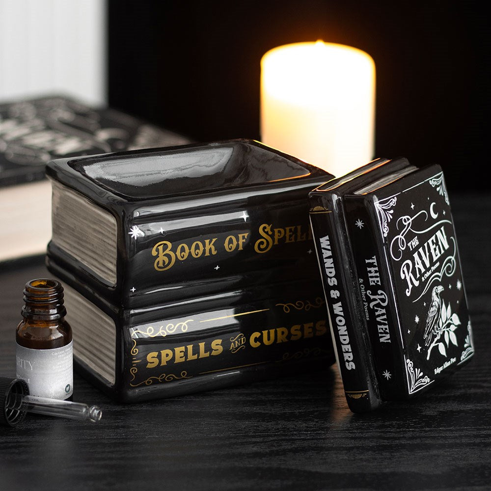 Bruciatore di oli essenziali e scaldacera "Book of Spells"