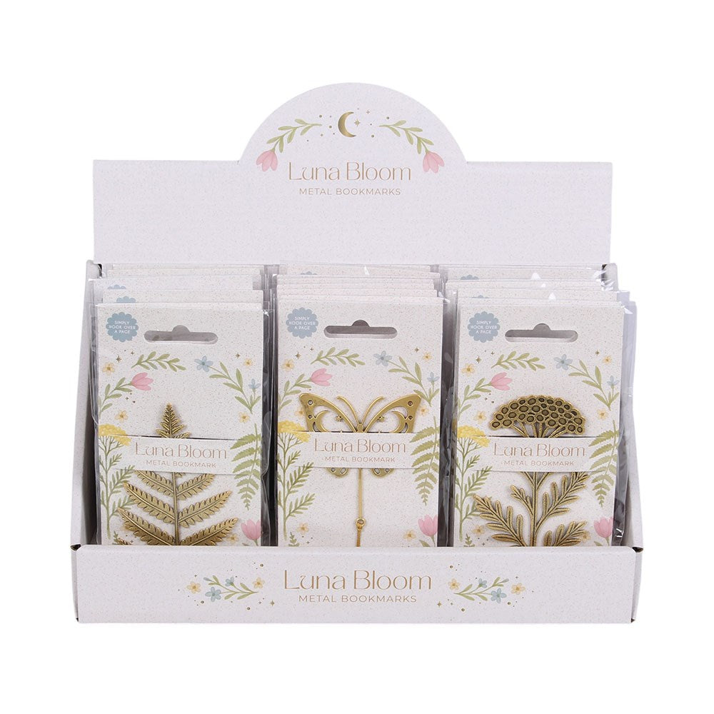 Segnalibro in metallo con nappina – Luna Bloom, tre fantasie