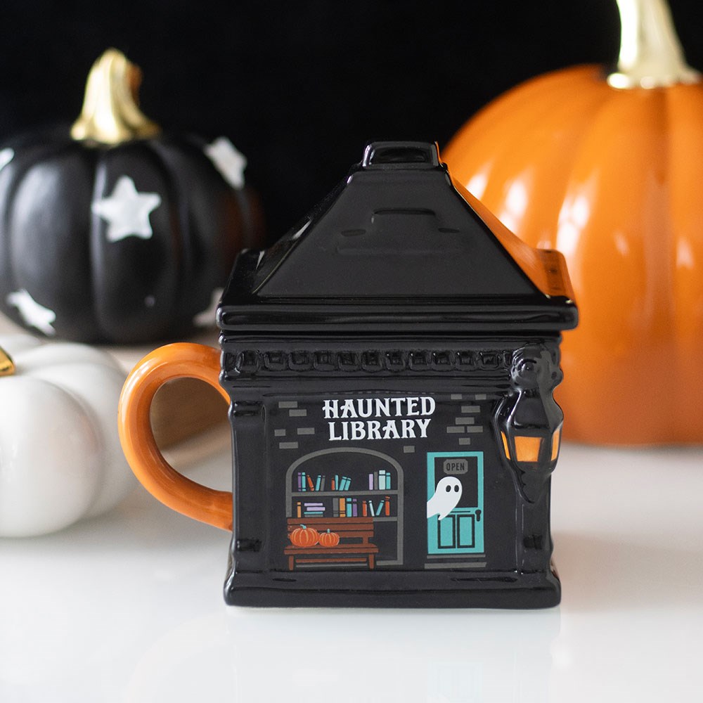 Tazza con coperchio "The Haunted Library"