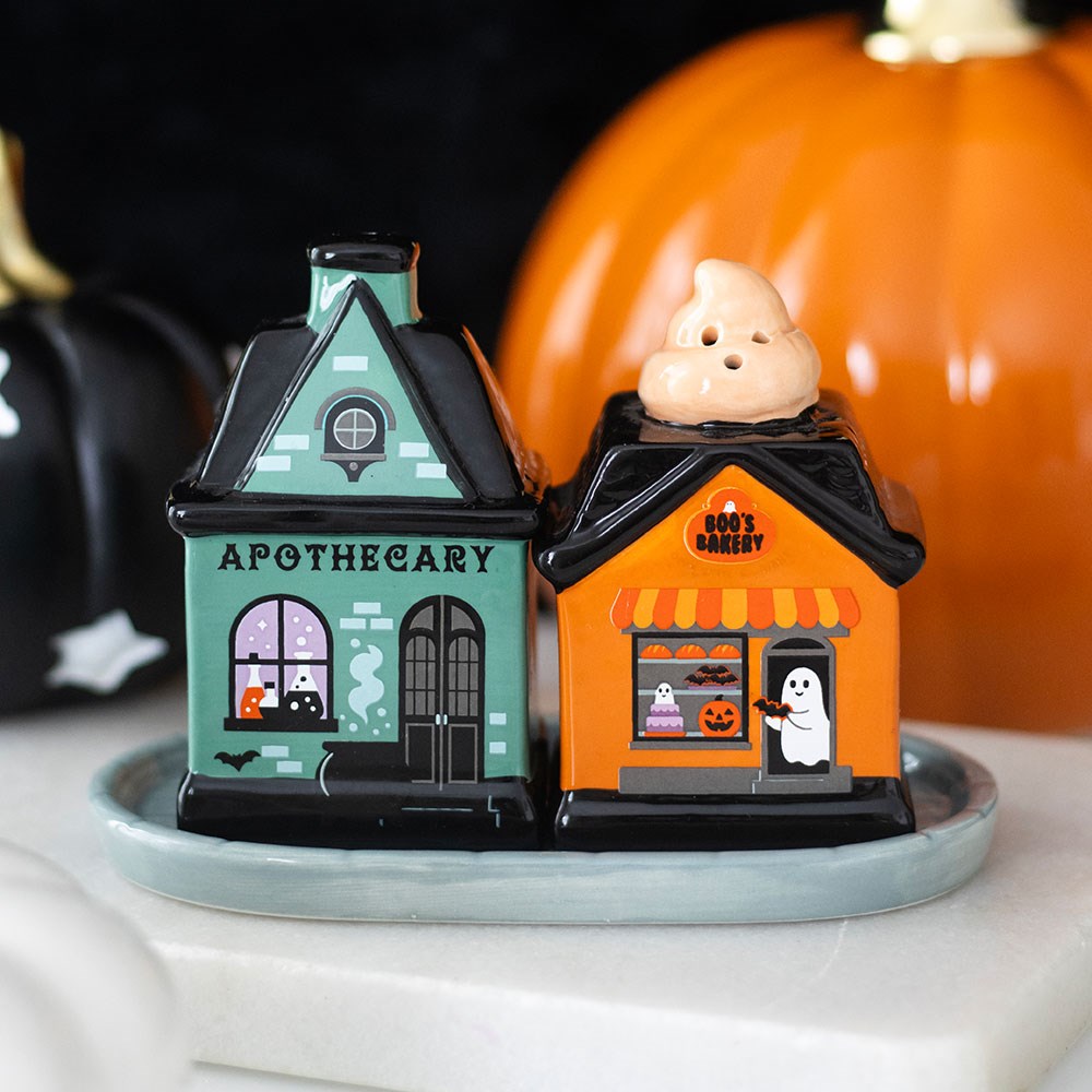 Set Sale e Pepe in Ceramica – "Spooky Street" Salt and Pepper Shakers