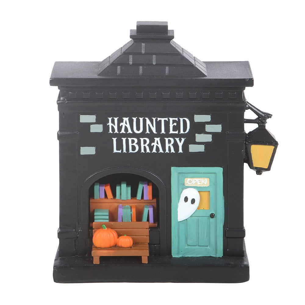 Decorazione Luminosa LED Biblioteca Infestata – "Haunted Library" Halloween Village