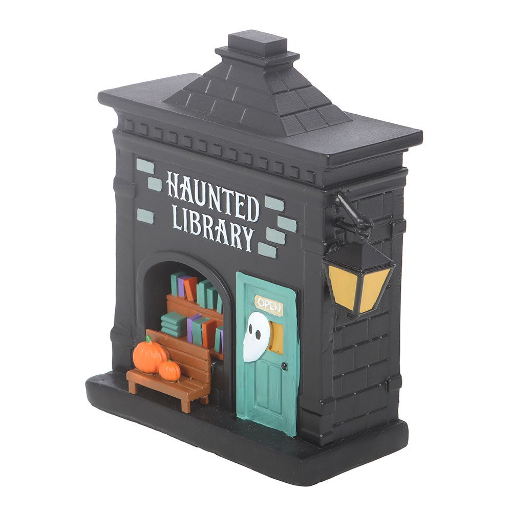 Decorazione Luminosa LED Biblioteca Infestata – "Haunted Library" Halloween Village