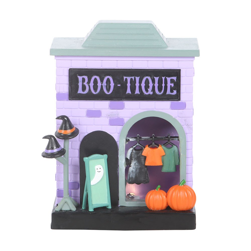 Decorazione Luminosa LED Boutique Stregata – "Boo-tique" Halloween Village