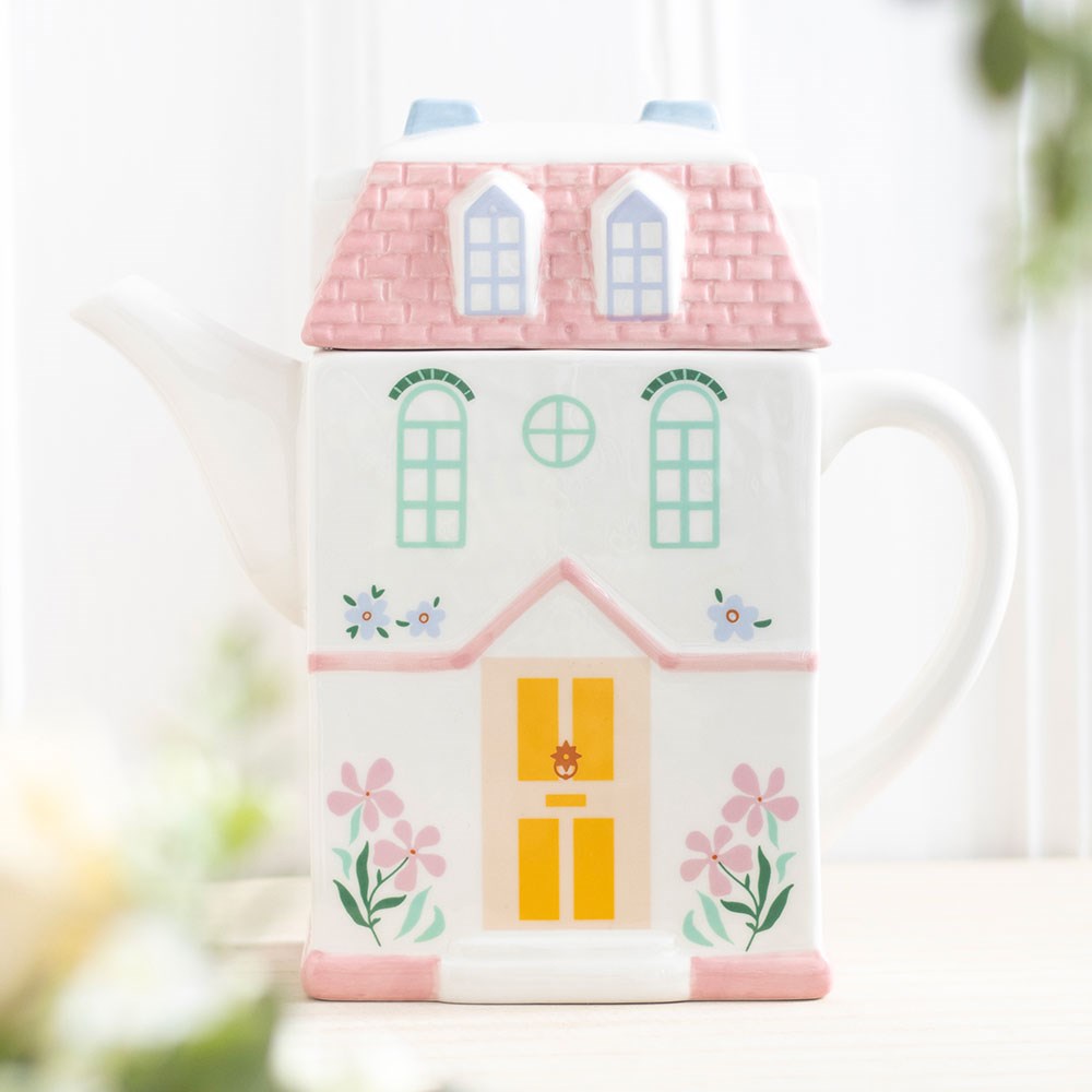 Teiera in Ceramica a Forma di Casetta delle Fiabe – Collezione "Home Sweet Home"