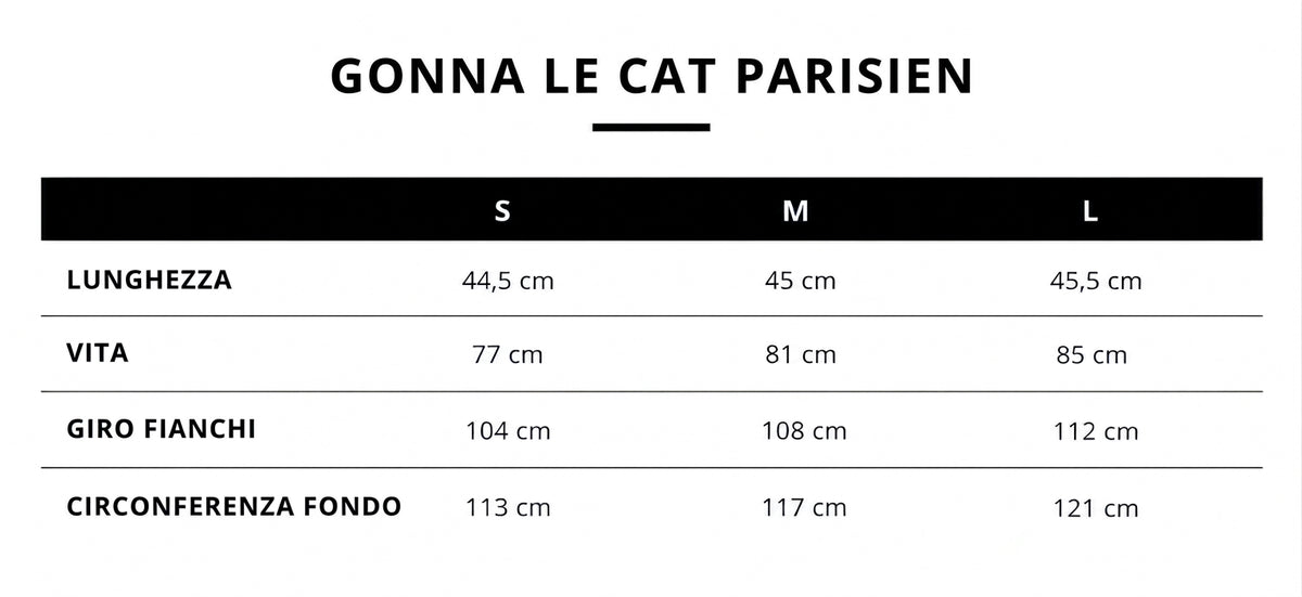 Gonna corta nera con gatto ricamato Le Cat Parisien