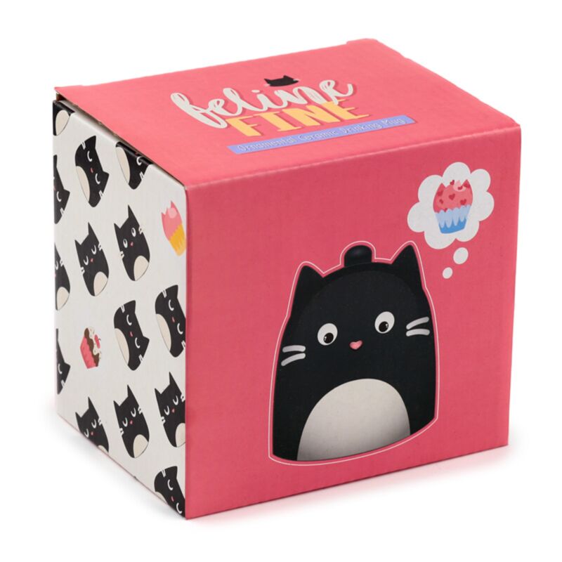 Tazza Sottosopra in Ceramica - Gatto Nero - Feline Fine