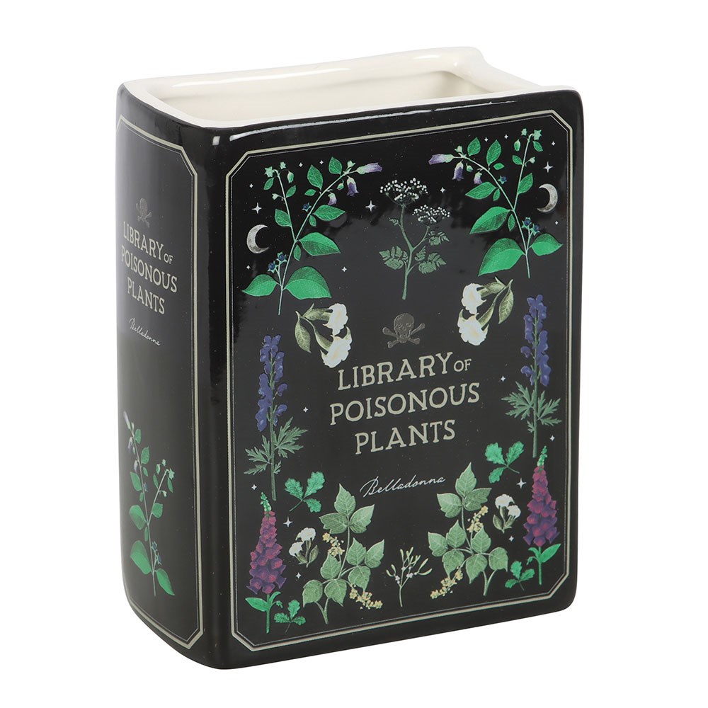 Vaso a forma di libro sulle piante velenose