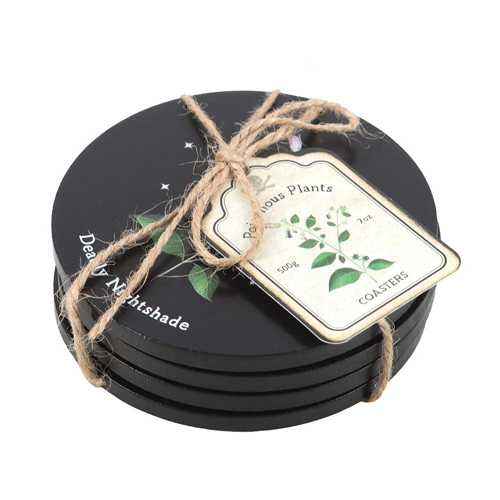 Set di 4 sottobicchieri botanici in MDF – Poisonous Plants