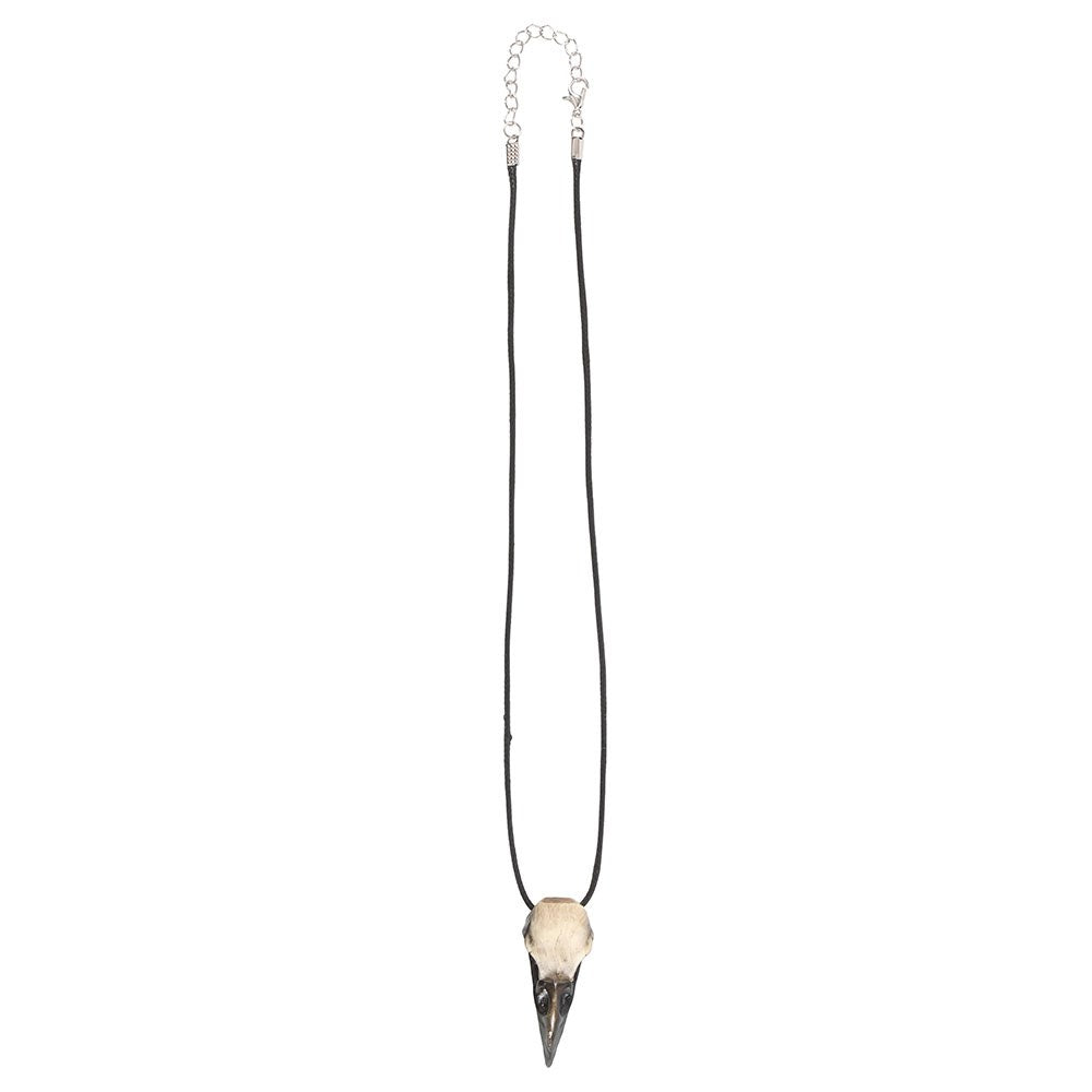 Collana con Teschio di Corvo in Resina – "Venom and Vines" Crow Skull Necklace