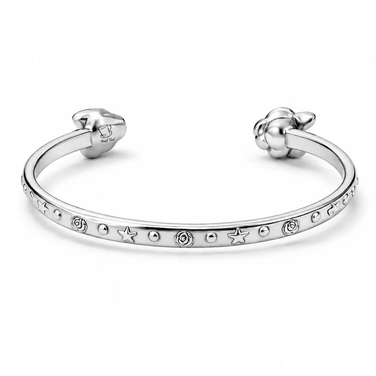 Bracciale “L’essenziale è invisibile agli occhi” con volpe e rosa in acciaio 316L