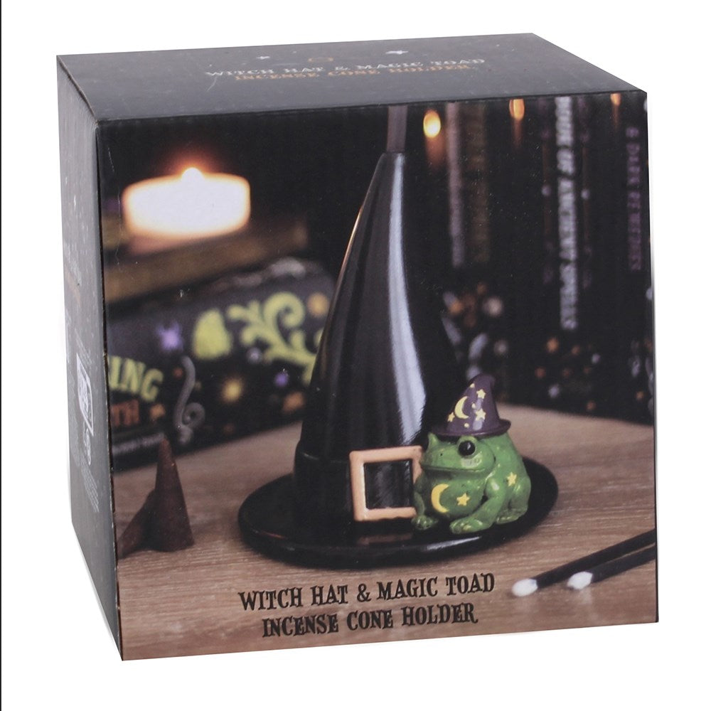 Porta Incenso a Cono Cappello da Strega e Rospo – "Magic Toad" Cone Holder