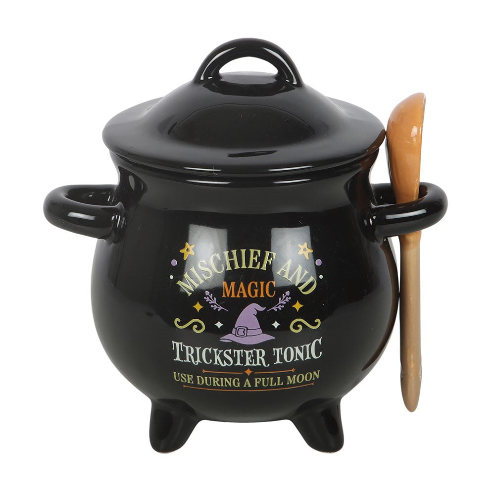 Bowl per Zuppa a Calderone con Cucchiaio Scopa – "Mischief and Magic" Cauldron Soup Bowl