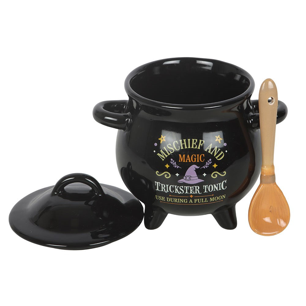 Bowl per Zuppa a Calderone con Cucchiaio Scopa – "Mischief and Magic" Cauldron Soup Bowl