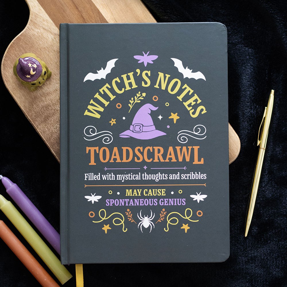 Quaderno A5 a righe Witch's Notes con bordi dorati