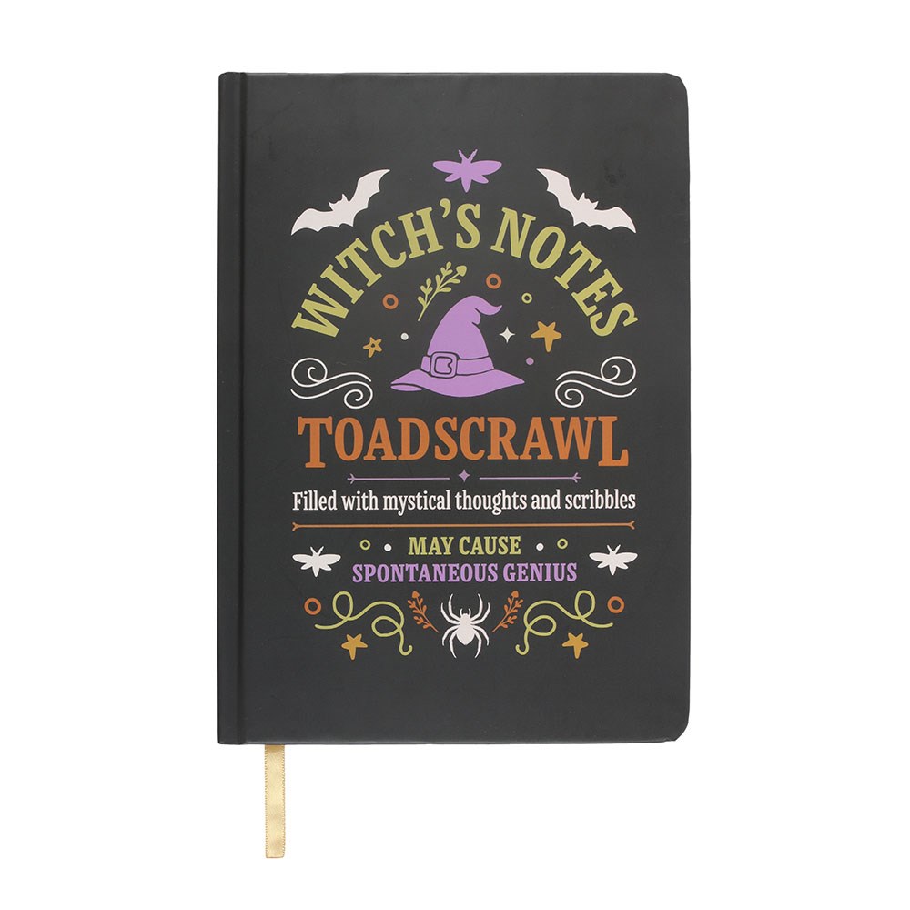 Quaderno A5 a righe Witch's Notes con bordi dorati