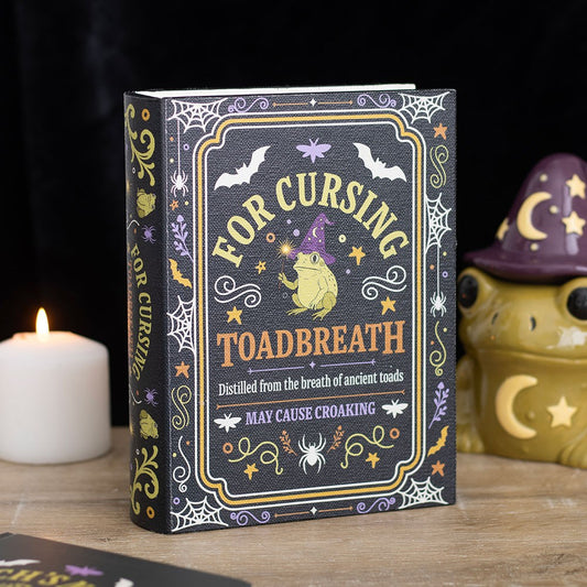 Scatola Portaoggetti Segreta a forma di Libro degli Incantesimi "Toadbreath"