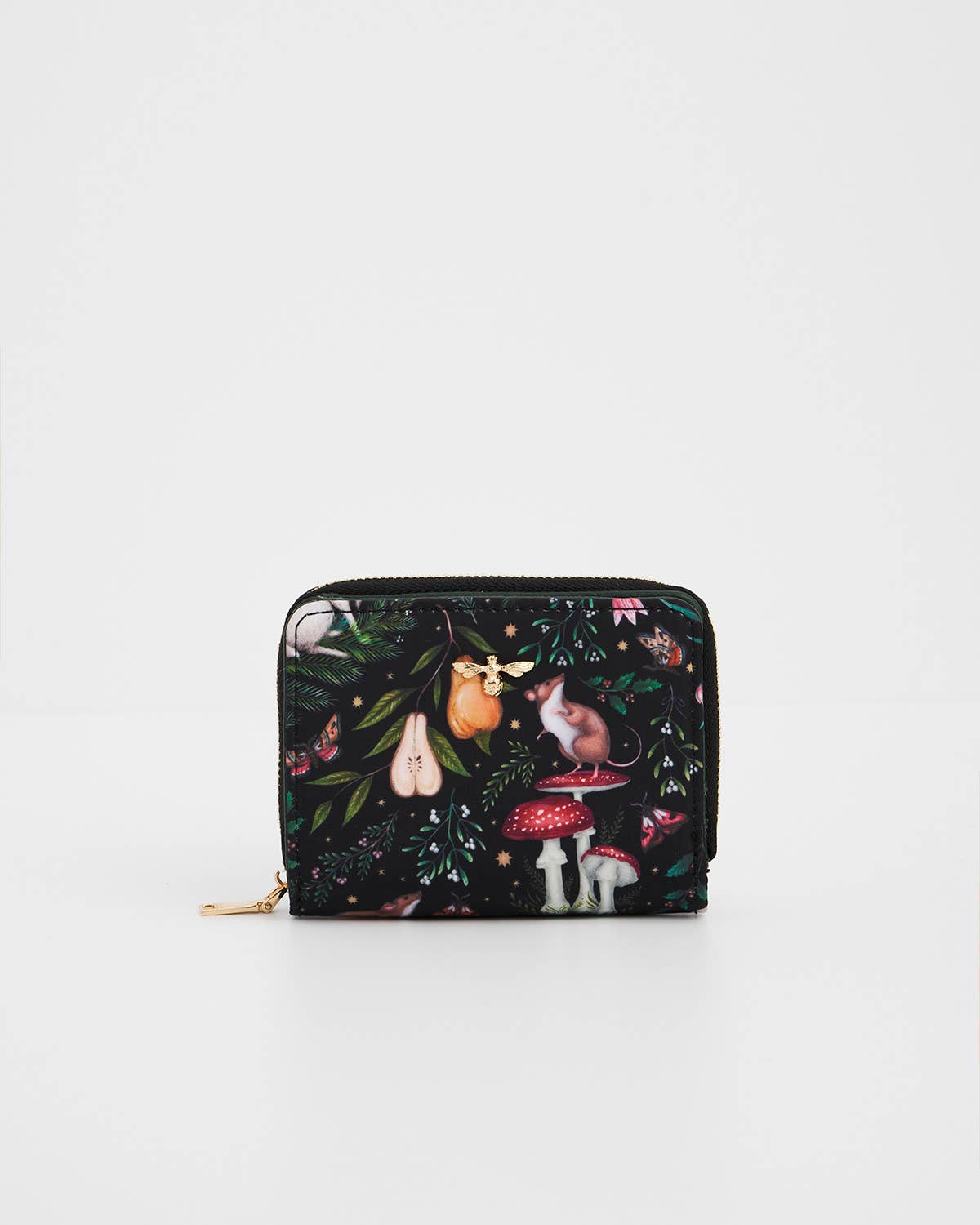 Portamonete Niva Print nero e verde - Fable England