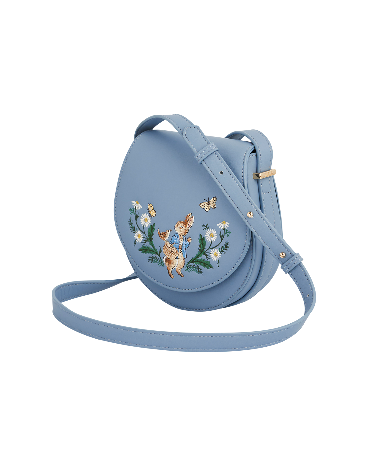 Fable England x Peter Rabbit Borsa a sella blu ricamata