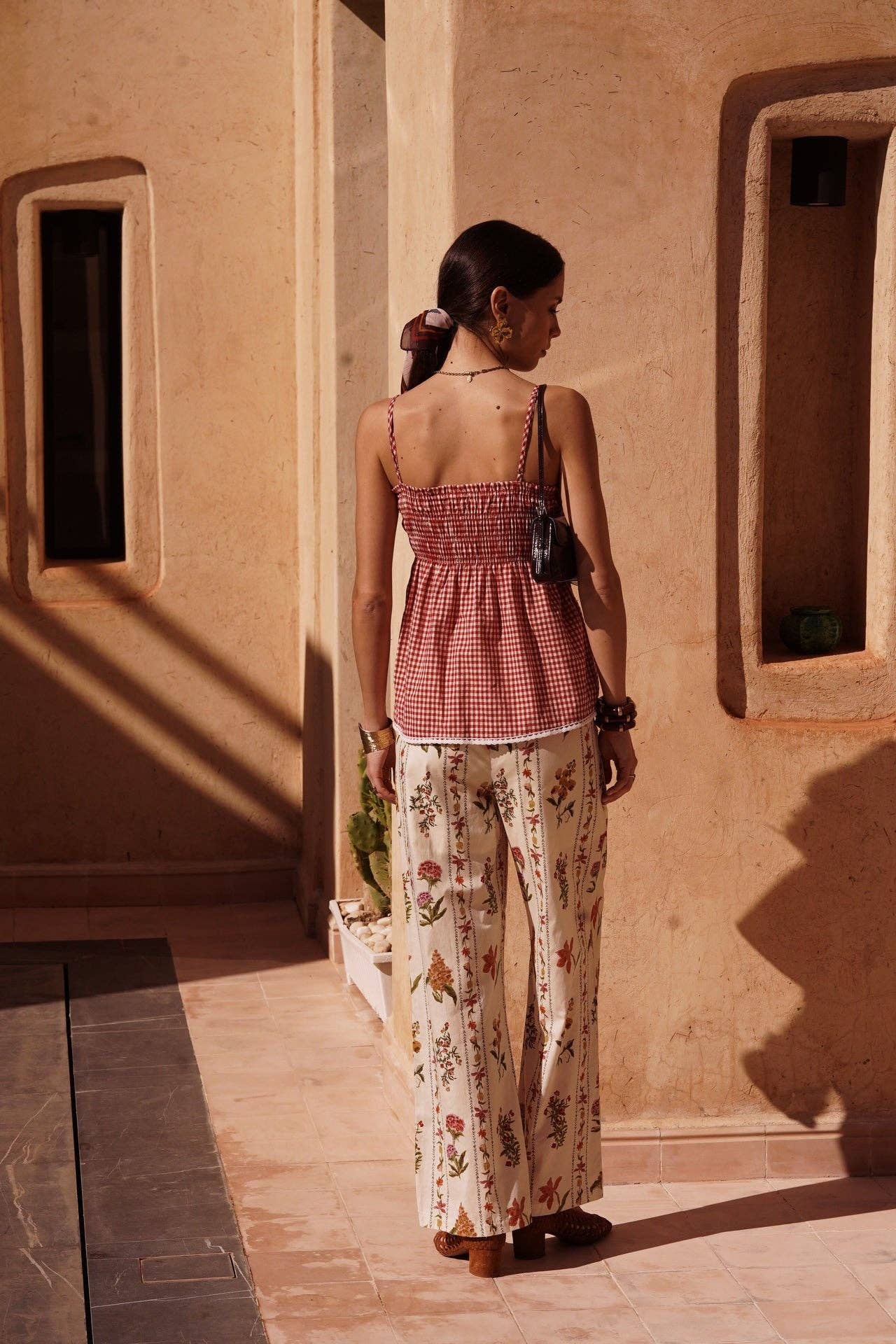 Pantaloni Botanici Sarra– 100% Cotone con Stampa Floreale