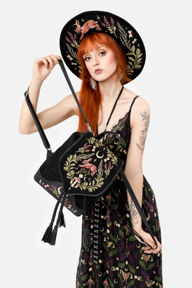 Zaino Scamosciato con Ricami Lepre Lunare