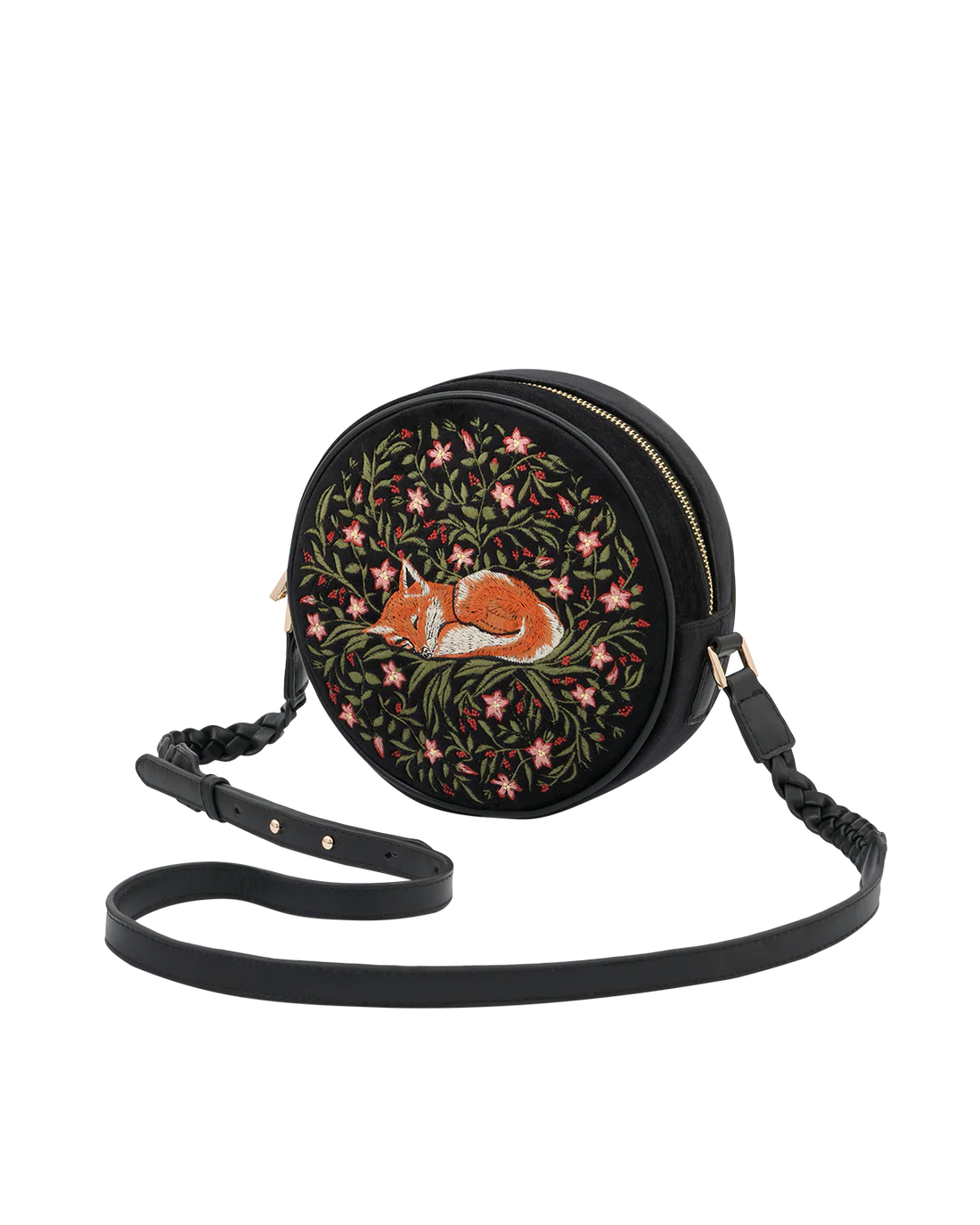 Borsa rotonda Ricamata Fable England Sleepy Fox