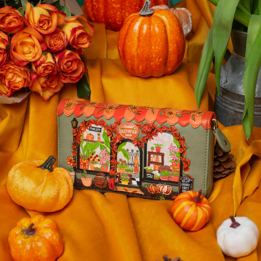 Vendula London Flower Shop - Amber Edition - Portafoglio grande con zip
