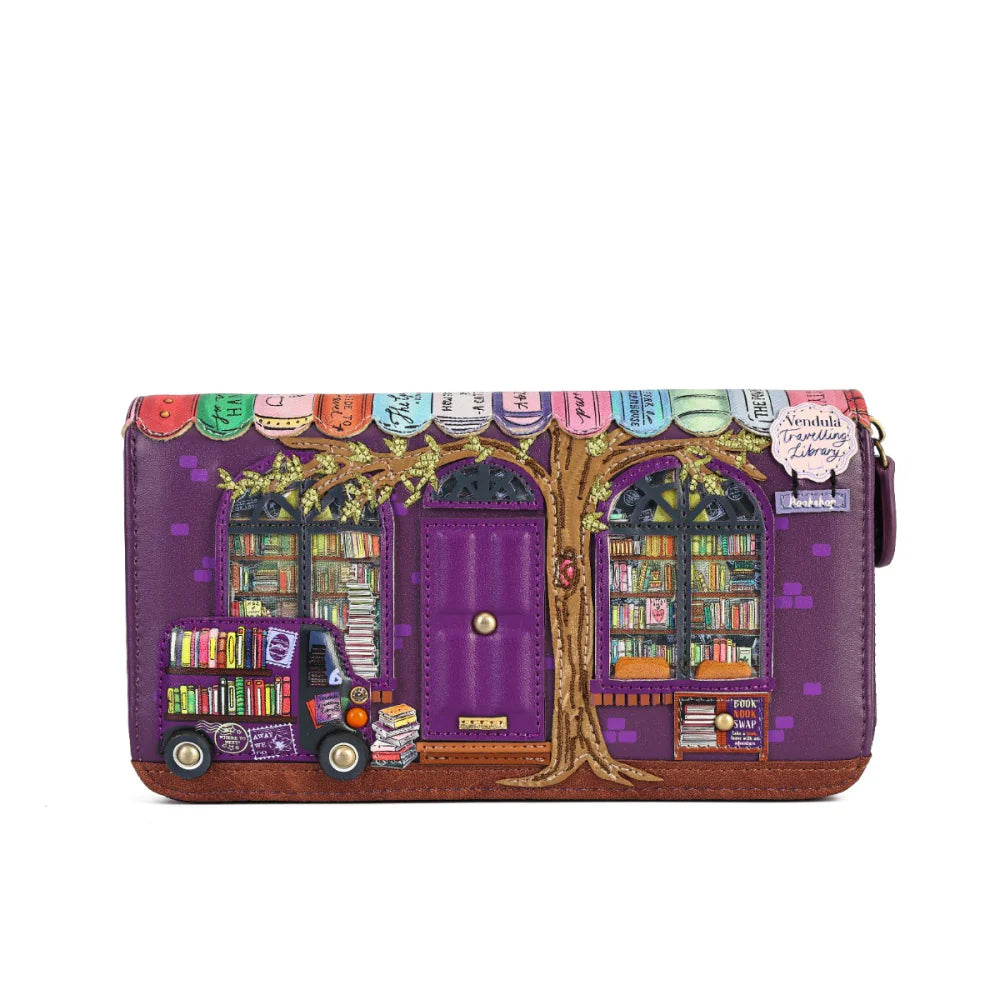 Portafoglio grande con zip Vendula London Travelling Library Bookshop