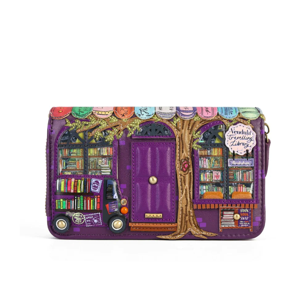 Portafoglio medio con zip Vendula Travelling Library Bookshop