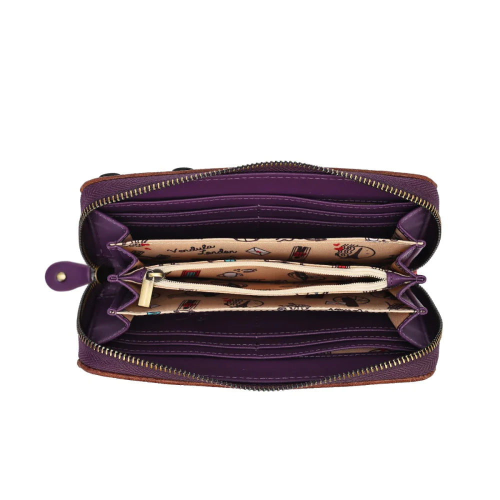 Portafoglio grande con zip Vendula London Travelling Library Bookshop