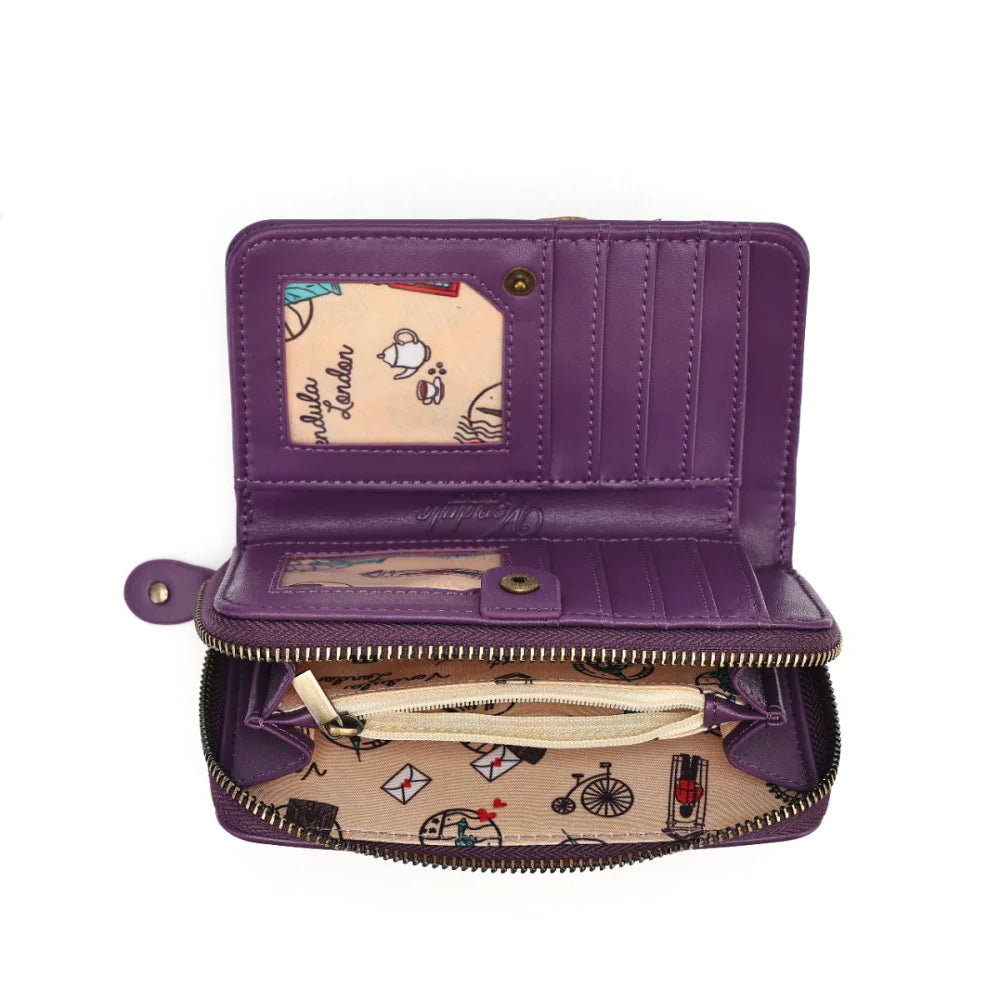 Portafoglio medio con zip Vendula Travelling Library Bookshop