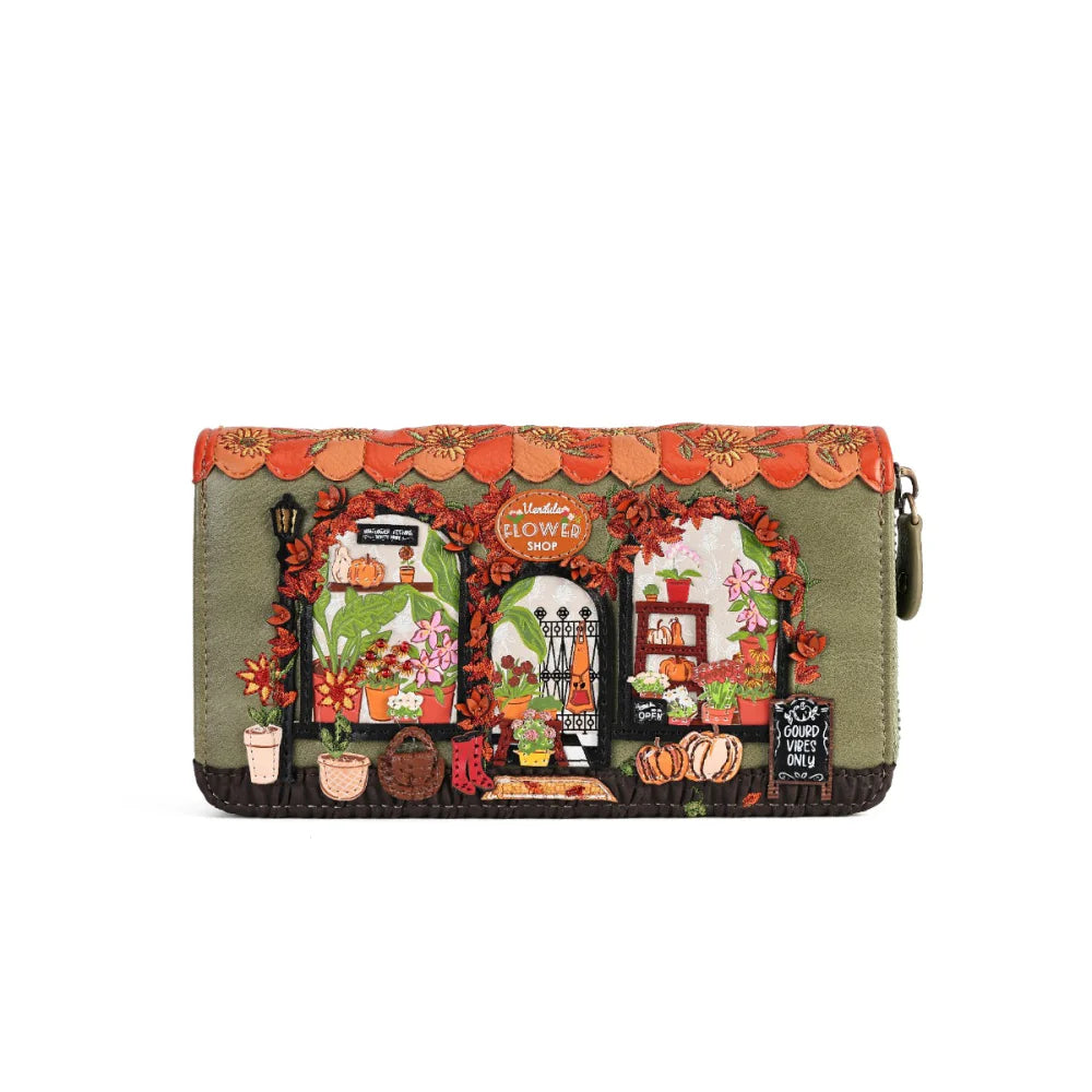 Vendula London Flower Shop - Amber Edition - Portafoglio grande con zip