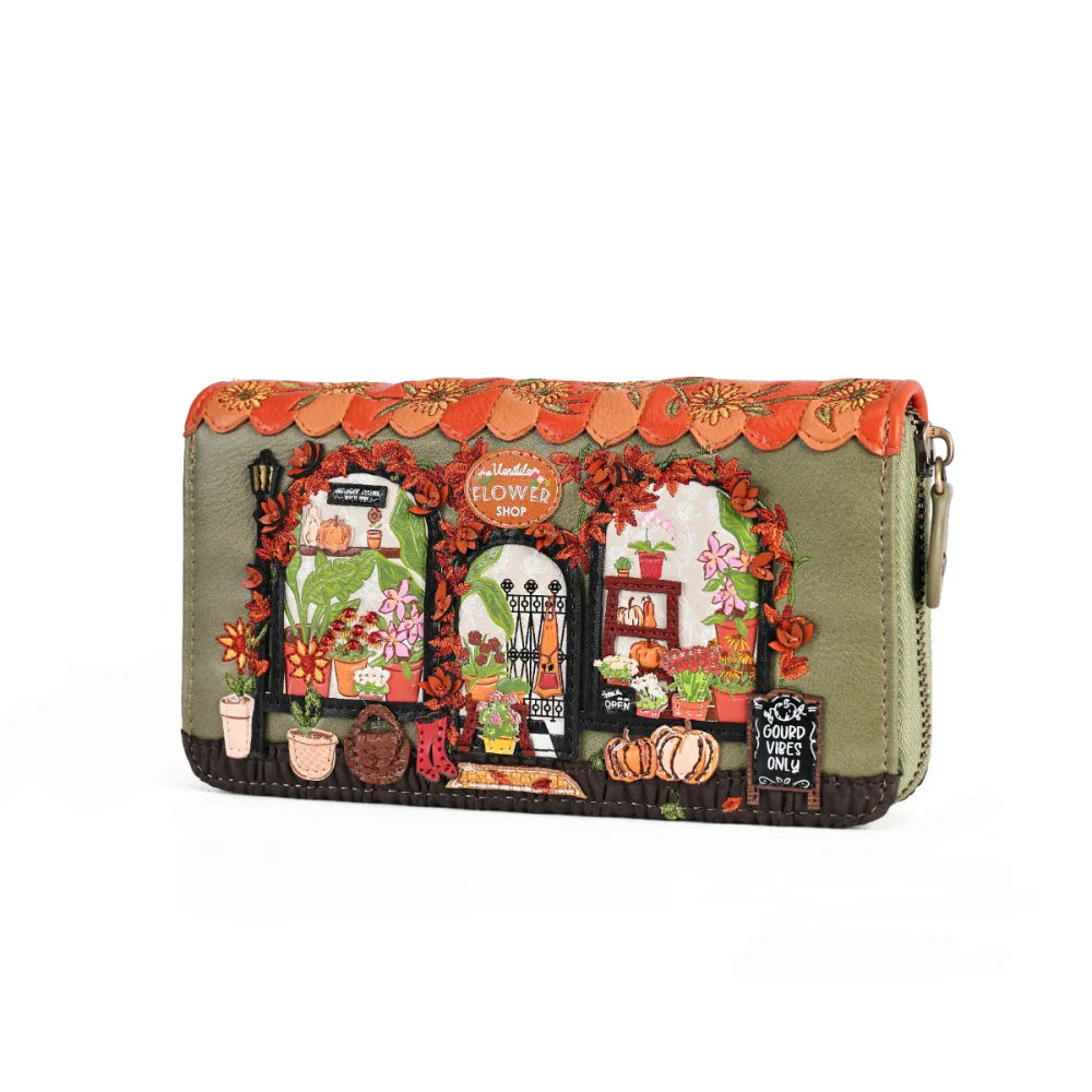 Vendula London Flower Shop - Amber Edition - Portafoglio grande con zip