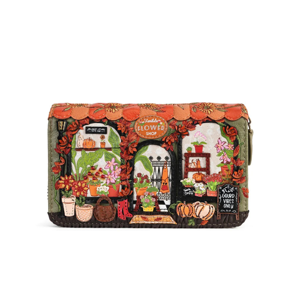 Vendula London Flower Shop - Amber Edition - Portafoglio medio con zip