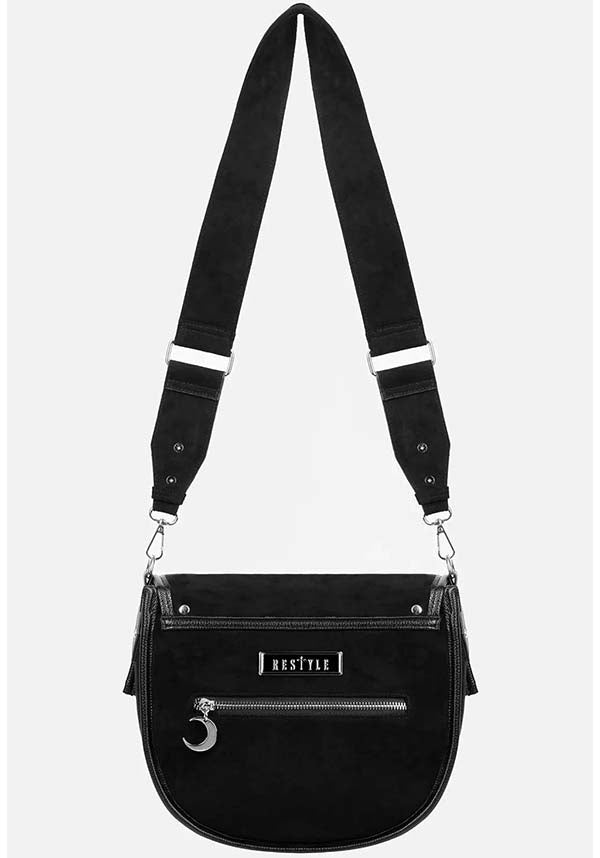 Borsa Foxfire Nights – Borsa a Tracolla in Finto Camoscio con Ricami di Volpe