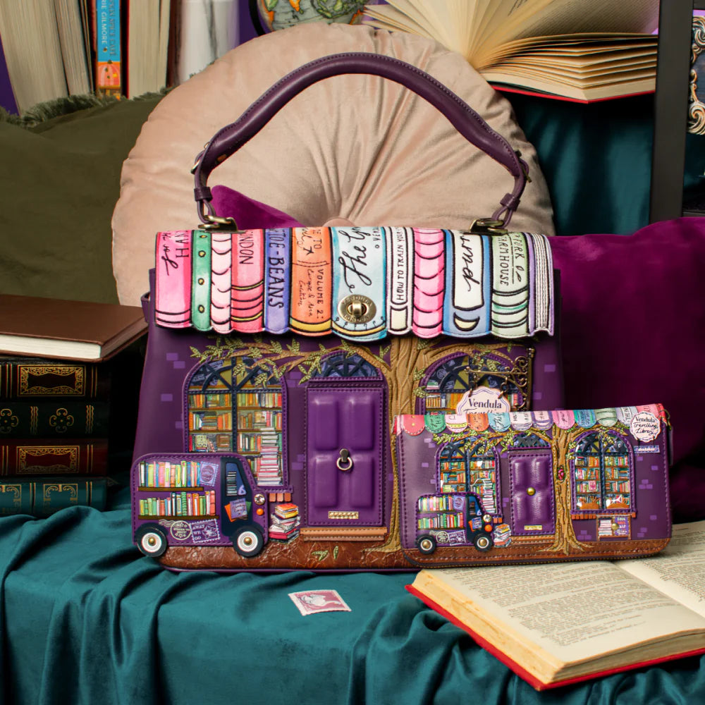 Portafoglio grande con zip Vendula London Travelling Library Bookshop