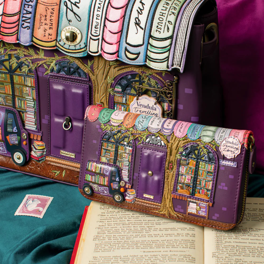 Portafoglio grande con zip Vendula London Travelling Library Bookshop