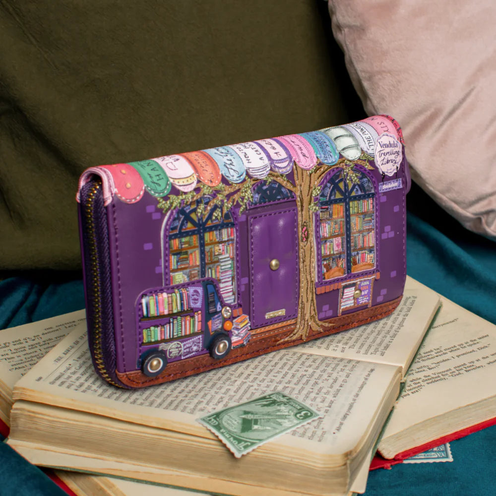 Portafoglio grande con zip Vendula London Travelling Library Bookshop