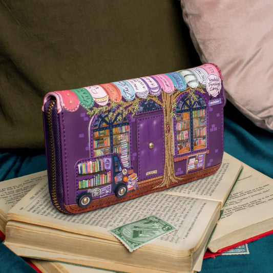 Portafoglio grande con zip Vendula London Travelling Library Bookshop