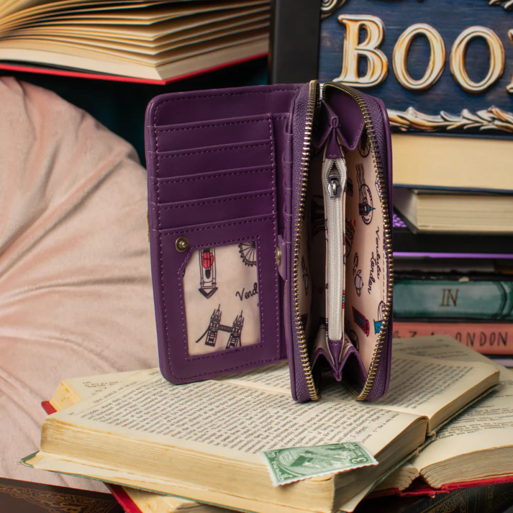 Portafoglio medio con zip Vendula Travelling Library Bookshop