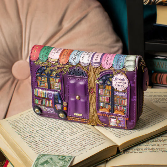 Portafoglio medio con zip Vendula Travelling Library Bookshop