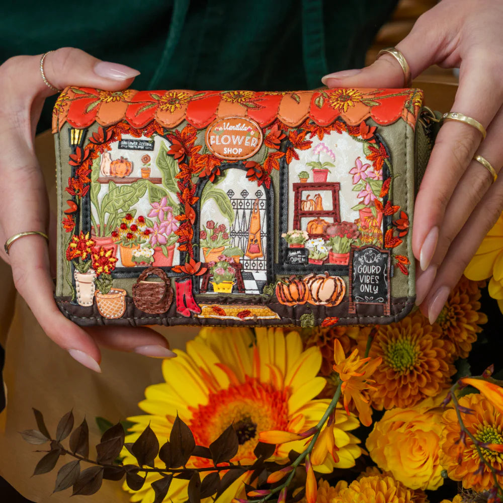 Vendula London Flower Shop - Amber Edition - Portafoglio medio con zip