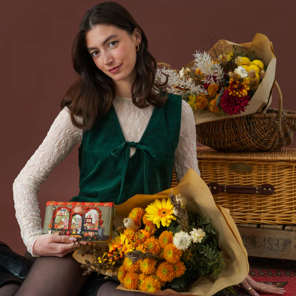 Vendula London Flower Shop - Amber Edition - Portafoglio grande con zip