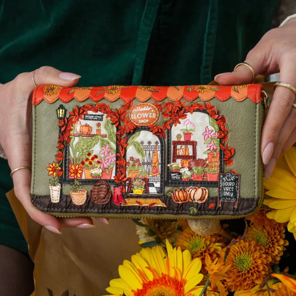 Vendula London Flower Shop - Amber Edition - Portafoglio grande con zip